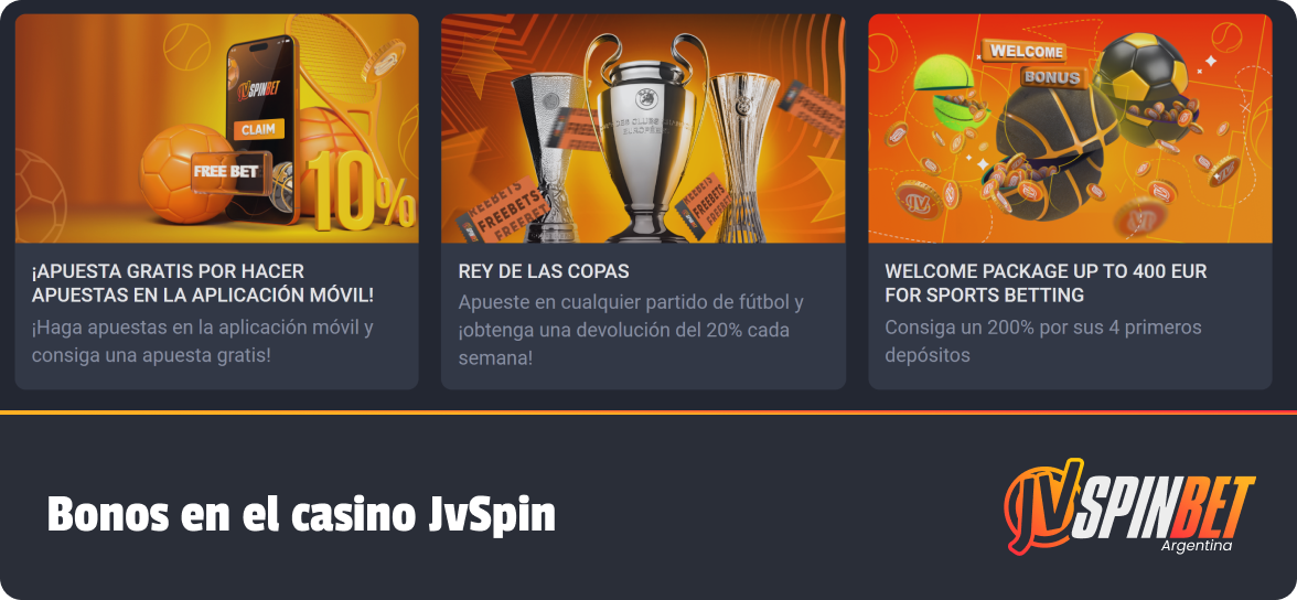 JV Spin ofrece bonos de bienvenida y mucho más